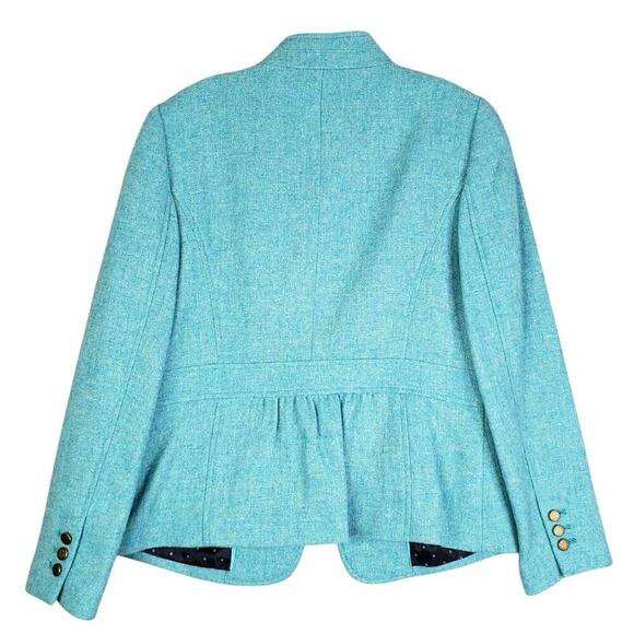 Talbots Blazer Women's Wool Long Sleeve Lined Jacket Blue Teal Size 8 - Picture 3 of 9